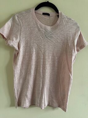 New! ATM Anthony Thomas Melillo Pale Pink Metallic Short Sleeve Tee